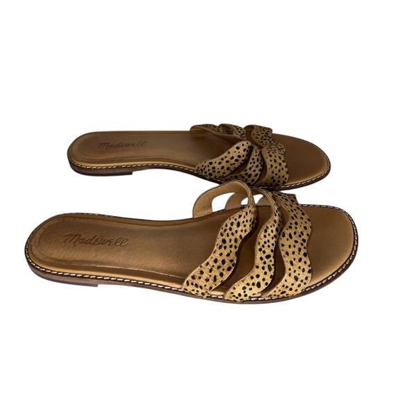 Madewell Cheetah Leather Calf Hair Triple Straps Strappy Sandals Size 8.5 - Picture 1 of 10